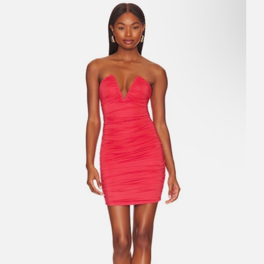 Superdown Vivienne Ruched Mini Dress in Coral Size XS | Revolve